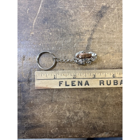 Lucky Frog Sitting Lottery Scratcher Silver Toned Keychain  Lincoln Penny - Picture 8 of 8